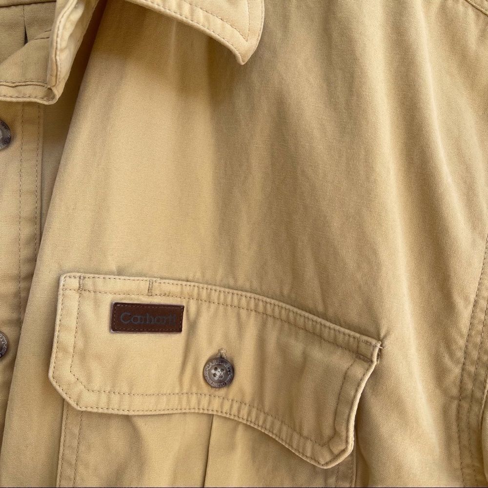 Carhartt Button Down Shirt Short Sleeve 2 Pocket Mens Size Large Tall‎ - Picture 5 of 7